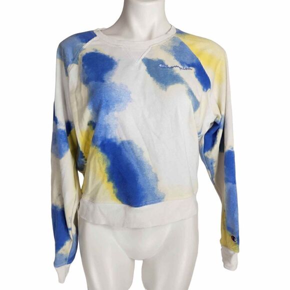 Champion tie dye cropped sweatshirt Size Large - Picture 1 of 7